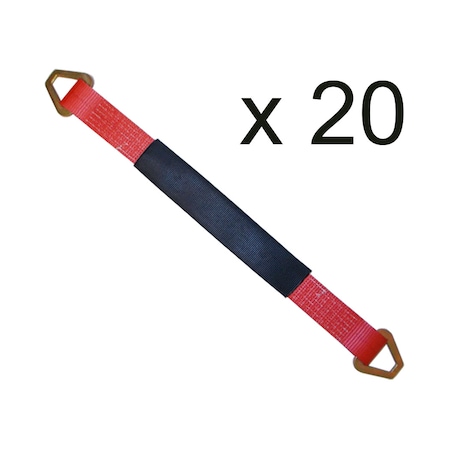 Tie 4 Safe 2 x 21 Axle Straps w/ Sleeve and D Rings, WLL- 3,333 lb, PK20 RT41A-21M18-R-C-20